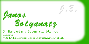 janos bolyanatz business card